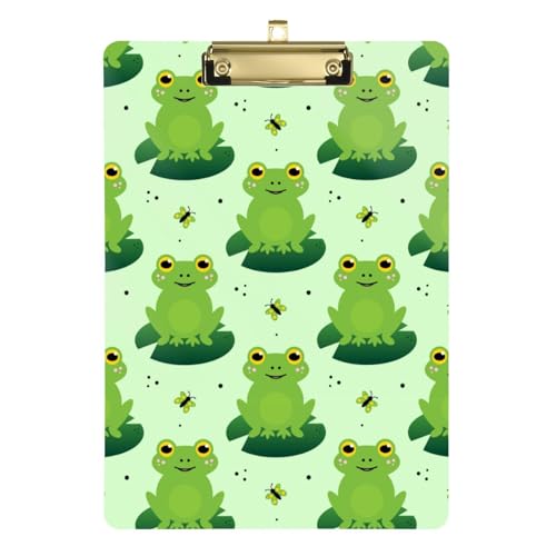 Kcldeci Acryl-Klemmbretter im Cartoon-Stil, Frosch, grünes Blatt, Standard-Buchstabe, A4, Klemmbretter für Klassenzimmer, Lehrer, Frauen, Klemmbrett, Büro, Schulbedarf, Gold, 30,5 x 22,9 cm Kcldeci Acryl-Klemmbretter im Cartoon-Stil, Frosch, grünes Blatt, Standard-Buchstabe, A4, Klemmbretter für Klassenzimmer, Lehrer, Frauen, Klemmbrett, Büro, Schulbedarf, Gold, 30,5 x 22,9 cm von Kcldeci