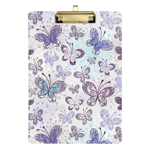 Kcldeci Acryl-Klemmbretter in Rosa, Violett, Blau, Schmetterlinge, Standard-A4, Briefgröße, Klemmbrett für Klassenzimmer, Schule und Büro, für Kinder, Studenten, Lehrer, Silber, 30,5 x 22,9 cm Kcldeci Acryl-Klemmbretter in Rosa, Violett, Blau, Schmetterlinge, Standard-A4, Briefgröße, Klemmbrett für Klassenzimmer, Schule und Büro, für Kinder, Studenten, Lehrer, Silber, 30,5 x 22,9 cm von Kcldeci