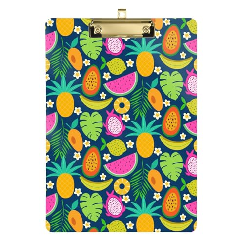 Kcldeci Acryl-Klemmbretter mit Ananas-Banananenfrucht, A4, Briefgröße, Klemmbrett für Klassenzimmer, Studenten, Lehrer, Frauen, Kinder, Gold, 30,5 x 22,9 cm Kcldeci Acryl-Klemmbretter mit Ananas-Banananenfrucht, A4, Briefgröße, Klemmbrett für Klassenzimmer, Studenten, Lehrer, Frauen, Kinder, Gold, 30,5 x 22,9 cm von Kcldeci