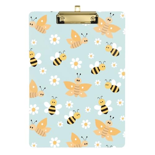 Kcldeci Acryl-Klemmbretter mit Bienen, Schmetterlingen und Gänseblümchen, Standard-Buchstabe, A4, Klemmbretter für Klassenzimmer, Lehrer, Frauen, Klemmbrett, Büro, Schulbedarf, Gold, 30,5 x 22,9 cm Kcldeci Acryl-Klemmbretter mit Bienen, Schmetterlingen und Gänseblümchen, Standard-Buchstabe, A4, Klemmbretter für Klassenzimmer, Lehrer, Frauen, Klemmbrett, Büro, Schulbedarf, Gold, 30,5 x 22,9 cm von Kcldeci