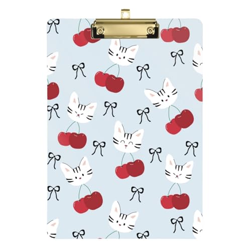 Kcldeci Acryl-Klemmbretter mit Katzenköpfen, Kirschen und Schleifen, Standard-Buchstabe, A4, Klemmbretter für Klassenzimmer, Lehrer, Frauen, Klemmbrett, Büro, Schulbedarf, Silber, 30,5 x 22,9 cm Kcldeci Acryl-Klemmbretter mit Katzenköpfen, Kirschen und Schleifen, Standard-Buchstabe, A4, Klemmbretter für Klassenzimmer, Lehrer, Frauen, Klemmbrett, Büro, Schulbedarf, Silber, 30,5 x 22,9 cm von Kcldeci