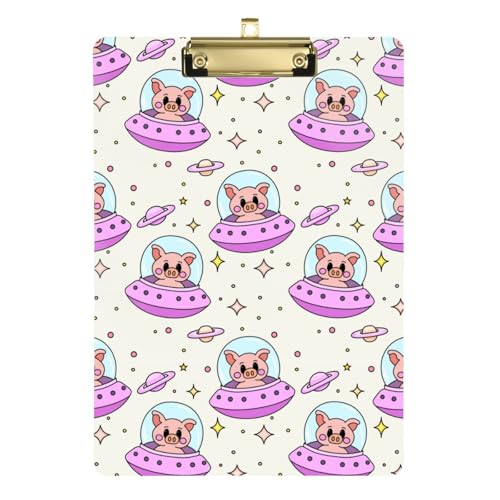 Kcldeci Acryl-Klemmbretter mit Schweinchen in Raumschiffen, Standard-Buchstabe, A4, Klemmbretter für Klassenzimmer, Lehrer, Frauen, Klemmbrett, Büro, Schulbedarf, Gold, 30,5 x 22,9 cm Kcldeci Acryl-Klemmbretter mit Schweinchen in Raumschiffen, Standard-Buchstabe, A4, Klemmbretter für Klassenzimmer, Lehrer, Frauen, Klemmbrett, Büro, Schulbedarf, Gold, 30,5 x 22,9 cm von Kcldeci
