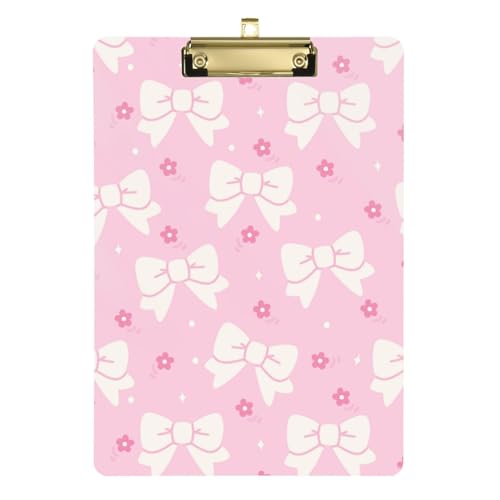Kcldeci Acryl-Klemmbretter mit rosa Schleife, Standard-Buchstabe, A4, Klemmbretter für Klassenzimmer, Lehrer, Frauen, Klemmbrett, Büro, Schulbedarf, Silber, 30,5 x 22,9 cm Kcldeci Acryl-Klemmbretter mit rosa Schleife, Standard-Buchstabe, A4, Klemmbretter für Klassenzimmer, Lehrer, Frauen, Klemmbrett, Büro, Schulbedarf, Silber, 30,5 x 22,9 cm von Kcldeci