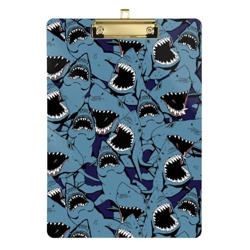 Kcldeci Angry Shark Marine Life Acryl-Klemmbretter, Standard-Buchstabe, A4, Klemmbretter für Klassenzimmer, Lehrer, Frauen, Klemmbrett, Büro, Schulbedarf, Silber, 30,5 x 22,9 cm Kcldeci Angry Shark Marine Life Acryl-Klemmbretter, Standard-Buchstabe, A4, Klemmbretter für Klassenzimmer, Lehrer, Frauen, Klemmbrett, Büro, Schulbedarf, Silber, 30,5 x 22,9 cm von Kcldeci