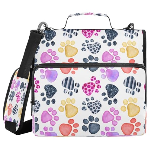 Kcldeci Aquarell-Ordner mit 3 Ringen, 3,8 cm, Reißverschluss, 500 Blatt, Trapperhalter, Organizer, Tasche mit Schultergurt, Fächermappen für Schule und Büro von Kcldeci