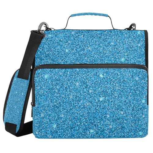 Kcldeci Auffangmappe mit glitzerndem Muster, luxuriös, blau, mit Reißverschluss, 3,8 cm, 3 Ringbücher, Fächermappe für Schule und Büro Kcldeci Auffangmappe mit glitzerndem Muster, luxuriös, blau, mit Reißverschluss, 3,8 cm, 3 Ringbücher, Fächermappe für Schule und Büro von Kcldeci