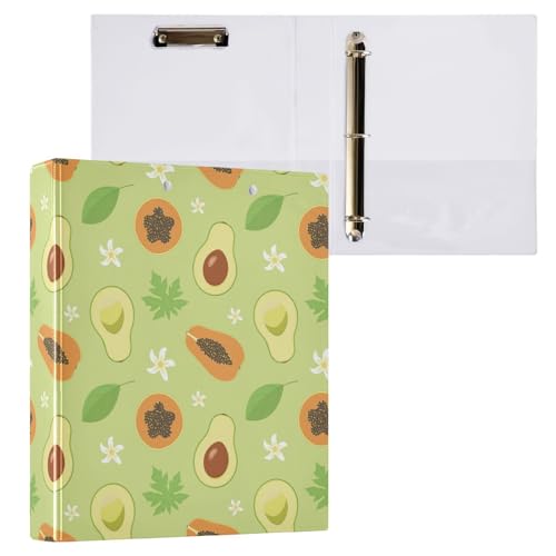Kcldeci Avocado-Papaya-grüne Blätter, 3 Ringordner, 1 Packung, 3,8 cm, runder Ring für Papier, Hardcover für Schule, Büro und Zuhause Kcldeci Avocado-Papaya-grüne Blätter, 3 Ringordner, 1 Packung, 3,8 cm, runder Ring für Papier, Hardcover für Schule, Büro und Zuhause von Kcldeci