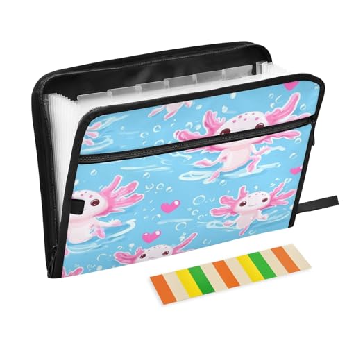 Kcldeci Axolotls Fächermappe mit 13 Fächern, Akkordeon-Aktenordner, A4, Briefgröße, Papier, Dokumente, Quittungen, Organizer, Akkordean-Aktenordner für Klassenzimmer, Zuhause, Büro und Reisen Kcldeci Axolotls Fächermappe mit 13 Fächern, Akkordeon-Aktenordner, A4, Briefgröße, Papier, Dokumente, Quittungen, Organizer, Akkordean-Aktenordner für Klassenzimmer, Zuhause, Büro und Reisen von Kcldeci