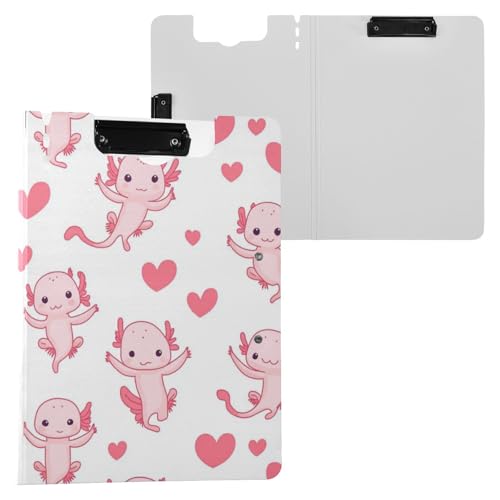 Kcldeci Axolotls Klemmbrett-Mappe, A4, faltbar, für Notizen, Dokumente, Schule, Büro, Arbeit von Kcldeci