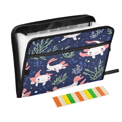 Kcldeci Axolotls and Seaweed Fächermappe, 13 Taschen, Akkordeon-Aktenordner, A4, Briefgröße, Papier, Dokumente, Quittungen, Organizer, Akkordean-Aktenordner für Klassenzimmer, Zuhause, Büro und Reisen Kcldeci Axolotls and Seaweed Fächermappe, 13 Taschen, Akkordeon-Aktenordner, A4, Briefgröße, Papier, Dokumente, Quittungen, Organizer, Akkordean-Aktenordner für Klassenzimmer, Zuhause, Büro und Reisen von Kcldeci