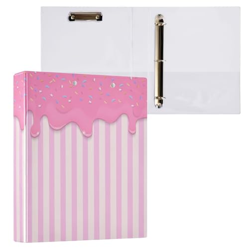 Kcldeci Backery Background 3-Ringbuch, 1 Packung, 3,8 cm, runder Ring für Papier in Briefgröße, Hardcover-Ordner für Schule, Büro und Zuhause von Kcldeci