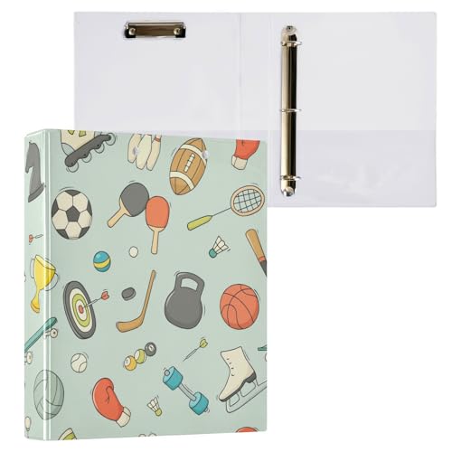 Kcldeci Ball Hantel Tennisschläger 3 Ringbuch 2 Stück, Klemmbretter Ordner 3,8 cm runder Ring für Briefgröße, Hardcover Binder Organizer für Schule, Büro und Zuhause Kcldeci Ball Hantel Tennisschläger 3 Ringbuch 2 Stück, Klemmbretter Ordner 3,8 cm runder Ring für Briefgröße, Hardcover Binder Organizer für Schule, Büro und Zuhause von Kcldeci