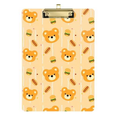 Kcldeci Bear Hotdog Acryl-Klemmbretter, Standard-Buchstabe, A4, Klemmbretter für Klassenzimmer, Lehrer, Frauen, Klemmbrett, Büro, Schulbedarf, Gold, 30,5 x 22,9 cm Kcldeci Bear Hotdog Acryl-Klemmbretter, Standard-Buchstabe, A4, Klemmbretter für Klassenzimmer, Lehrer, Frauen, Klemmbrett, Büro, Schulbedarf, Gold, 30,5 x 22,9 cm von Kcldeci