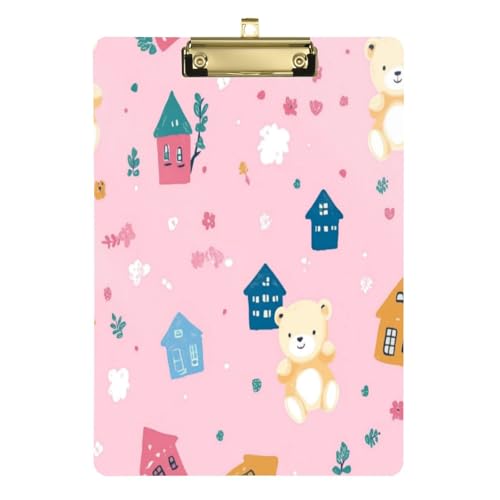 Kcldeci Bear House Acryl-Klemmbrett, A4-Größe, Klemmbretter für Klassenzimmer, Krankenpflege, Hartfaserplatte für Bürobedarf, Schule, Silber, 30,5 x 22,9 cm Kcldeci Bear House Acryl-Klemmbrett, A4-Größe, Klemmbretter für Klassenzimmer, Krankenpflege, Hartfaserplatte für Bürobedarf, Schule, Silber, 30,5 x 22,9 cm von Kcldeci