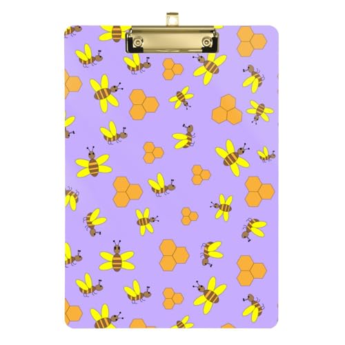 Kcldeci Bees and Honeycombs Acryl-Klemmbretter, Standard-Buchstabe, A4, Klemmbretter für Klassenzimmer, Lehrer, Frauen, Klemmbrett, Büro, Schulbedarf, Silber, 30,5 x 22,9 cm Kcldeci Bees and Honeycombs Acryl-Klemmbretter, Standard-Buchstabe, A4, Klemmbretter für Klassenzimmer, Lehrer, Frauen, Klemmbrett, Büro, Schulbedarf, Silber, 30,5 x 22,9 cm von Kcldeci
