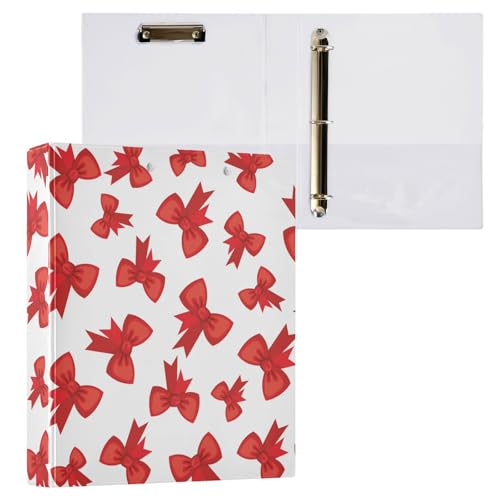 Kcldeci Bowns Ribbon Ringbuch mit 3 Ringen, Klemmbretter, 3,8 cm, runder Ring für Papier, Hardcover für Schule, Büro und Zuhause von Kcldeci
