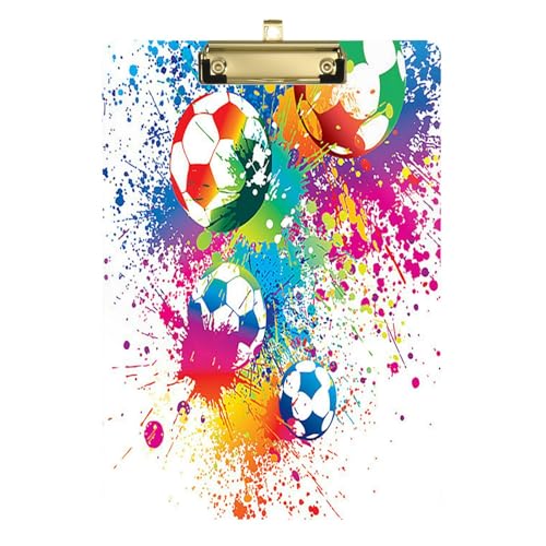 Kcldeci Bunte Fußball-Klemmbretter aus weißem Acryl, Standard-A4, Briefgröße, Klemmbrett für Klassenzimmer, Schule und Büro, für Kinder, Studenten, Lehrer, Gold, 30,5 x 22,9 cm Kcldeci Bunte Fußball-Klemmbretter aus weißem Acryl, Standard-A4, Briefgröße, Klemmbrett für Klassenzimmer, Schule und Büro, für Kinder, Studenten, Lehrer, Gold, 30,5 x 22,9 cm von Kcldeci