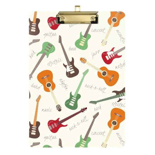 Kcldeci Bunte Gitarren-Acryl-Klemmbretter, A4, Briefgröße, Klemmbrett für Klassenzimmer, Studenten, Lehrer, Frauen, Kinder, Gold, 30,5 x 22,9 cm Kcldeci Bunte Gitarren-Acryl-Klemmbretter, A4, Briefgröße, Klemmbrett für Klassenzimmer, Studenten, Lehrer, Frauen, Kinder, Gold, 30,5 x 22,9 cm von Kcldeci
