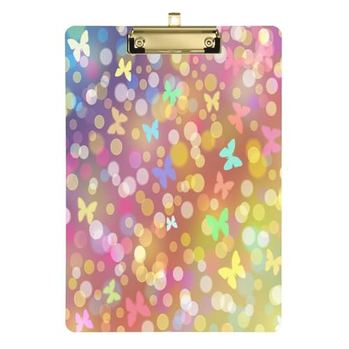 Kcldeci Bunte Schmetterlinge, Acryl-Klemmbretter, A4, Briefgröße, Klemmbrett für Klassenzimmer, Studenten, Lehrer, Frauen, Kinder, Gold, 30,5 x 22,9 cm Kcldeci Bunte Schmetterlinge, Acryl-Klemmbretter, A4, Briefgröße, Klemmbrett für Klassenzimmer, Studenten, Lehrer, Frauen, Kinder, Gold, 30,5 x 22,9 cm von Kcldeci