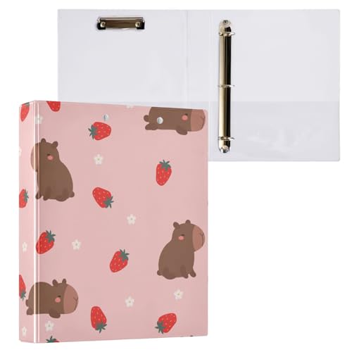 Kcldeci Capibala Ringbuch mit 3 Ringen, 3,8 cm, runder Ring für Papier in Briefgröße, Hardcover-Ordner für Schule, Büro und Zuhause von Kcldeci