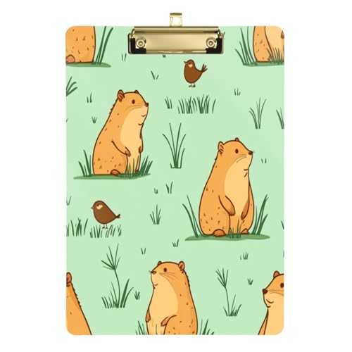 Kcldeci Capybara Acryl-Klemmbrett mit Muster, A4, Klemmbretter für Klassenzimmer, Krankenpflege, Hartfaserplatte für Bürobedarf, Schulgold, 30,5 x 22,9 cm Kcldeci Capybara Acryl-Klemmbrett mit Muster, A4, Klemmbretter für Klassenzimmer, Krankenpflege, Hartfaserplatte für Bürobedarf, Schulgold, 30,5 x 22,9 cm von Kcldeci