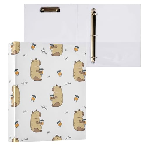 Kcldeci Capybara Coffee 3-Ringbuch, 2 Stück, 3,8 cm runder Ring für Papier in Briefgröße, Hardcover-Ordner für Schule, Büro und Zuhause Kcldeci Capybara Coffee 3-Ringbuch, 2 Stück, 3,8 cm runder Ring für Papier in Briefgröße, Hardcover-Ordner für Schule, Büro und Zuhause von Kcldeci