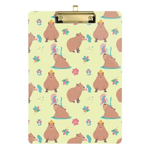 Kcldeci Capybara Klemmbrett aus Acryl mit Vogel und Blumen, A4, Briefgröße, Klemmbrett für Klassenzimmer, Studenten, Lehrer, Frauen, Kinder, Gold, 30,5 x 22,9 cm Kcldeci Capybara Klemmbrett aus Acryl mit Vogel und Blumen, A4, Briefgröße, Klemmbrett für Klassenzimmer, Studenten, Lehrer, Frauen, Kinder, Gold, 30,5 x 22,9 cm von Kcldeci