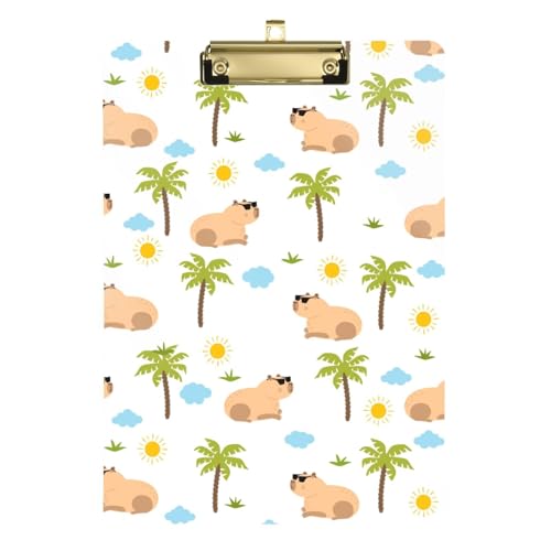 Kcldeci Capybara Klemmbrett mit Tierpalme, Acryl, A4, Briefgröße, Klemmbrett für Klassenzimmer, Studenten, Lehrer, Frauen, Kinder, Silber, 30,5 x 22,9 cm Kcldeci Capybara Klemmbrett mit Tierpalme, Acryl, A4, Briefgröße, Klemmbrett für Klassenzimmer, Studenten, Lehrer, Frauen, Kinder, Silber, 30,5 x 22,9 cm von Kcldeci