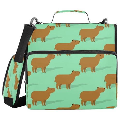 Kcldeci Capybara Meerschweinchen-Ordner mit 3 Ringen, 3,8 cm Reißverschluss, 500 Blatt, Trapperhalter, Organizer, Ordnertasche mit Schultergurt, Fächermappen für Schule und Büro Kcldeci Capybara Meerschweinchen-Ordner mit 3 Ringen, 3,8 cm Reißverschluss, 500 Blatt, Trapperhalter, Organizer, Ordnertasche mit Schultergurt, Fächermappen für Schule und Büro von Kcldeci