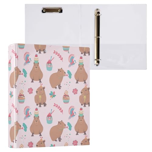Kcldeci Capybara Ringbuch mit 3 Ringen, 3,8 cm, 3,8 cm, runder Ring für Papier, Hardcover für Schule, Büro und Zuhause, 1 Stück Kcldeci Capybara Ringbuch mit 3 Ringen, 3,8 cm, 3,8 cm, runder Ring für Papier, Hardcover für Schule, Büro und Zuhause, 1 Stück von Kcldeci
