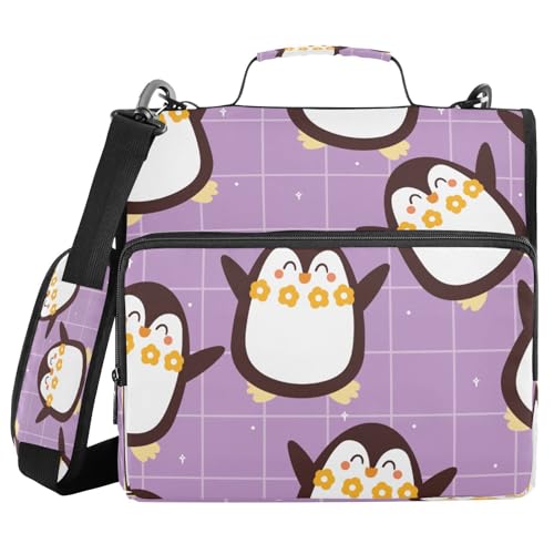 Kcldeci Cartoon-Pinguin-Ordner mit 3 Ringen, mit Reißverschluss, 500 Blatt, Trapperhalter, Organizer, 3,8 cm, Bindertasche mit Schultergurt, Dokumentenaufbewahrung für Schule und Büro Kcldeci Cartoon-Pinguin-Ordner mit 3 Ringen, mit Reißverschluss, 500 Blatt, Trapperhalter, Organizer, 3,8 cm, Bindertasche mit Schultergurt, Dokumentenaufbewahrung für Schule und Büro von Kcldeci