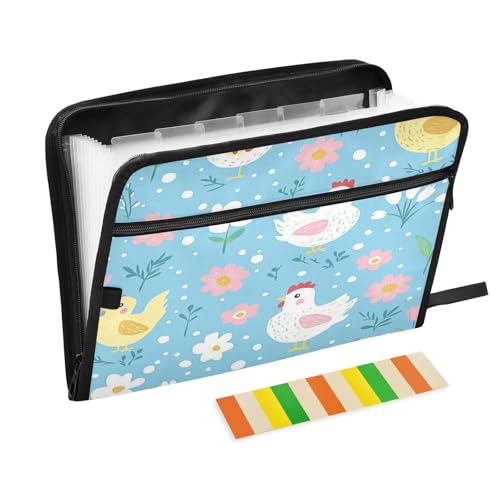 Kcldeci Chickens Chicks Federmappe mit 13 Fächern, Akkordeon-Aktenordner, A4, Briefgröße, Papier, Dokumente, Quittungen, Organizer, Akkordean-Aktenordner für Klassenzimmer, Zuhause, Büro und Reisen Kcldeci Chickens Chicks Federmappe mit 13 Fächern, Akkordeon-Aktenordner, A4, Briefgröße, Papier, Dokumente, Quittungen, Organizer, Akkordean-Aktenordner für Klassenzimmer, Zuhause, Büro und Reisen von Kcldeci