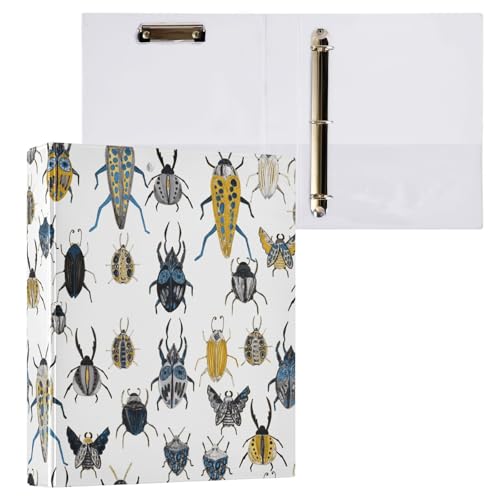 Kcldeci Colorful Beetles Ringbuch mit 3 Ringen, Klemmbretter mit 3,8 cm rundem Ring für Papier in Briefgröße, Hardcover-Ordner für Schule, Büro und Zuhause, 1 Stück Kcldeci Colorful Beetles Ringbuch mit 3 Ringen, Klemmbretter mit 3,8 cm rundem Ring für Papier in Briefgröße, Hardcover-Ordner für Schule, Büro und Zuhause, 1 Stück von Kcldeci
