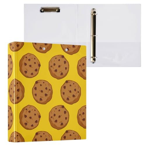 Kcldeci Cookies Sweet Biscuits Ringbuch mit 3 Ringen, Klemmbretter, 3,8 cm, runder Ring für Papier, Hardcover für Schule, Büro und Zuhause, 2 Stück von Kcldeci