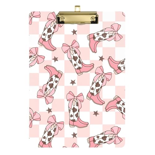 Kcldeci Coquette Bows, Cowgirl-Stiefel, Acryl-Klemmbretter, Standard-Buchstabe, A4, Klemmbretter für Klassenzimmer, Lehrer, Frauen, Klemmbrett, Büro, Schulbedarf, Gold, 30,5 x 22,9 cm Kcldeci Coquette Bows, Cowgirl-Stiefel, Acryl-Klemmbretter, Standard-Buchstabe, A4, Klemmbretter für Klassenzimmer, Lehrer, Frauen, Klemmbrett, Büro, Schulbedarf, Gold, 30,5 x 22,9 cm von Kcldeci
