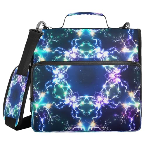 Kcldeci Cosmic Fractal Lightning Reißverschluss-Ordner, 500 Blatt, 3,8 cm, 3-Ringbuch-Tasche mit Schultergurt, erweiterbarer Aktenordner für Schule und Büro Kcldeci Cosmic Fractal Lightning Reißverschluss-Ordner, 500 Blatt, 3,8 cm, 3-Ringbuch-Tasche mit Schultergurt, erweiterbarer Aktenordner für Schule und Büro von Kcldeci