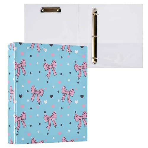 Kcldeci Cute Bows Love 3-Ringbuch, 2 Stück, Klemmbretter, 3,8 cm, runder Ring für Papier, Hardcover für Schule, Büro und Zuhause Kcldeci Cute Bows Love 3-Ringbuch, 2 Stück, Klemmbretter, 3,8 cm, runder Ring für Papier, Hardcover für Schule, Büro und Zuhause von Kcldeci