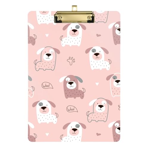 Kcldeci Cute Dogs (2) Acryl-Klemmbretter, Standard-A4, Briefgröße, Klemmbrett für Klassenzimmer, Schule und Büro, für Kinder, Studenten, Lehrer, Silber, 30,5 x 22,9 cm von Kcldeci