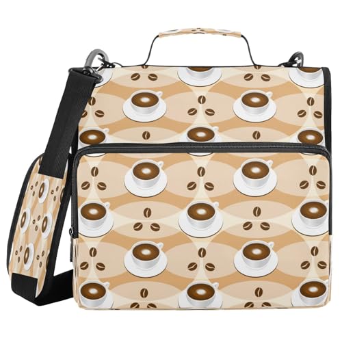 Kcldeci Dokumentenmappe mit Reißverschluss für Tassen Kaffee und Kaffeebohnen, 3,8 cm, 3 Ringordner, Fächermappe für Schule und Büro Kcldeci Dokumentenmappe mit Reißverschluss für Tassen Kaffee und Kaffeebohnen, 3,8 cm, 3 Ringordner, Fächermappe für Schule und Büro von Kcldeci