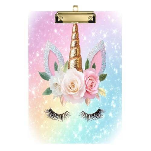 Kcldeci Einhorn-Klemmbrett aus Acryl, A4-Größe, Klemmbretter für Klassenzimmer, Krankenpflege, Hartfaserplatte für Bürobedarf, Schulgold, 30,5 x 22,9 cm, Rosa und Gold Kcldeci Einhorn-Klemmbrett aus Acryl, A4-Größe, Klemmbretter für Klassenzimmer, Krankenpflege, Hartfaserplatte für Bürobedarf, Schulgold, 30,5 x 22,9 cm, Rosa und Gold von Kcldeci
