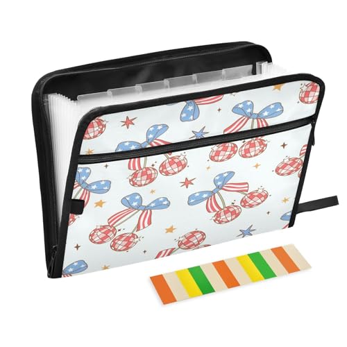 Kcldeci Fächermappe, Coquette Cherry 4. Juli, 13 Taschen, Akkordeon-Aktenordner, A4, Briefgröße, Papier, Dokumente, Quittungen, Organizer, Akkordean-Aktenordner für Klassenzimmer, Zuhause, Büro und Kcldeci Fächermappe, Coquette Cherry 4. Juli, 13 Taschen, Akkordeon-Aktenordner, A4, Briefgröße, Papier, Dokumente, Quittungen, Organizer, Akkordean-Aktenordner für Klassenzimmer, Zuhause, Büro und von Kcldeci