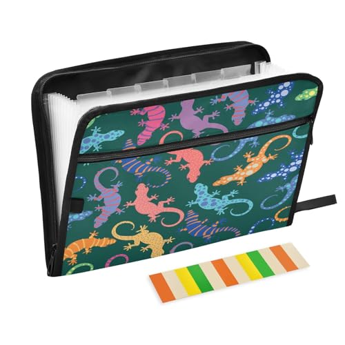 Kcldeci Fächermappe, Eidechse, Cartoon, 13 Taschen, Akkordeon-Aktenhalter, Organizer, A4, Briefgröße, Papier, Dokumente, Quittungen, Organizer, Akkordean-Aktenordner Kcldeci Fächermappe, Eidechse, Cartoon, 13 Taschen, Akkordeon-Aktenhalter, Organizer, A4, Briefgröße, Papier, Dokumente, Quittungen, Organizer, Akkordean-Aktenordner von Kcldeci