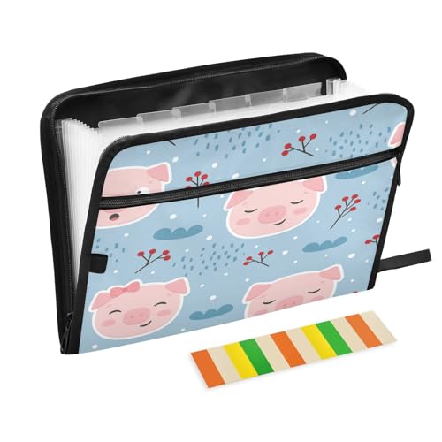 Kcldeci Fächermappe, Schwein, niedlich, 13 Taschen, Akkordeon-Aktenordner, A4, Briefgröße, Papier, Dokumente, Quittungen, Organizer, Akkordean-Aktenordner für Klassenzimmer, Zuhause, Büro und Reisen Kcldeci Fächermappe, Schwein, niedlich, 13 Taschen, Akkordeon-Aktenordner, A4, Briefgröße, Papier, Dokumente, Quittungen, Organizer, Akkordean-Aktenordner für Klassenzimmer, Zuhause, Büro und Reisen von Kcldeci