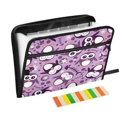Kcldeci Fächermappe, niedliche Pinguine, 13 Taschen, Akkordeon-Aktenordner, A4, Briefgröße, Papier, Dokumente, Quittungen, Organizer, Akkordean-Aktenordner für Klassenzimmer, Zuhause, Büro und Reisen Kcldeci Fächermappe, niedliche Pinguine, 13 Taschen, Akkordeon-Aktenordner, A4, Briefgröße, Papier, Dokumente, Quittungen, Organizer, Akkordean-Aktenordner für Klassenzimmer, Zuhause, Büro und Reisen von Kcldeci