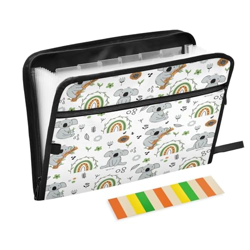 Kcldeci Fächermappe, niedlicher Koala-Baby-Regenbogen, 13 Taschen, Akkordeon-Aktenordner, A4, Briefgröße, Papier, Dokumente, Quittungen, Organizer, Akkordean-Aktenordner für Klassenzimmer, Zuhause Kcldeci Fächermappe, niedlicher Koala-Baby-Regenbogen, 13 Taschen, Akkordeon-Aktenordner, A4, Briefgröße, Papier, Dokumente, Quittungen, Organizer, Akkordean-Aktenordner für Klassenzimmer, Zuhause von Kcldeci