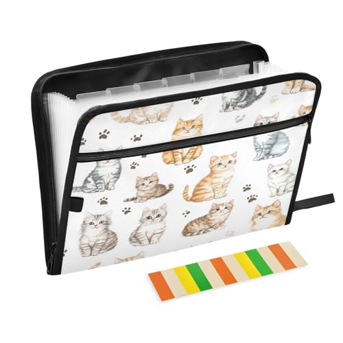 Kcldeci Fächermappe mit Aquarell-Katzen, 13 Fächer, Akkordeon-Ordner, A4, Briefgröße, Papier, Dokumente, Quittungen, Organizer, Akkordean-Aktenordner für Klassenzimmer, Zuhause, Büro und Reisen Kcldeci Fächermappe mit Aquarell-Katzen, 13 Fächer, Akkordeon-Ordner, A4, Briefgröße, Papier, Dokumente, Quittungen, Organizer, Akkordean-Aktenordner für Klassenzimmer, Zuhause, Büro und Reisen von Kcldeci