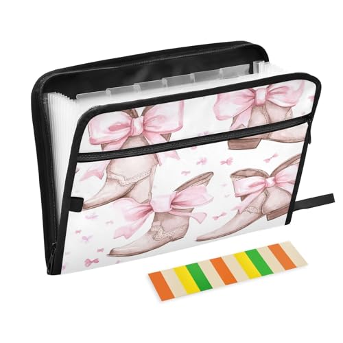 Kcldeci Fächermappe mit Schleifen, Cowgirl-Stiefel, 13 Fächer, Akkordeon-Aktenordner, A4, Briefgröße, Papier, Dokumente, Quittungen, Organizer, Akkordean-Aktenordner für Klassenzimmer, Zuhause, Büro Kcldeci Fächermappe mit Schleifen, Cowgirl-Stiefel, 13 Fächer, Akkordeon-Aktenordner, A4, Briefgröße, Papier, Dokumente, Quittungen, Organizer, Akkordean-Aktenordner für Klassenzimmer, Zuhause, Büro von Kcldeci