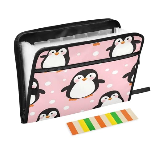 Kcldeci Fächermappe mit niedlichem Pinguin-Motiv, 13 Fächer, Akkordeon-Ordner, A4, Briefgröße, Papier, Dokumente, Quittungen, Organizer, Akkordean-Aktenordner für Klassenzimmer, Zuhause, Büro und Kcldeci Fächermappe mit niedlichem Pinguin-Motiv, 13 Fächer, Akkordeon-Ordner, A4, Briefgröße, Papier, Dokumente, Quittungen, Organizer, Akkordean-Aktenordner für Klassenzimmer, Zuhause, Büro und von Kcldeci