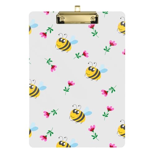 Kcldeci Gelbe Hummel-Klemmbretter aus Acryl, Standard-Buchstabe, A4, Klemmbretter für Klassenzimmer, Lehrer, Frauen, Klemmbrett, Büro, Schulbedarf, Silber, 30,5 x 22,9 cm Kcldeci Gelbe Hummel-Klemmbretter aus Acryl, Standard-Buchstabe, A4, Klemmbretter für Klassenzimmer, Lehrer, Frauen, Klemmbrett, Büro, Schulbedarf, Silber, 30,5 x 22,9 cm von Kcldeci