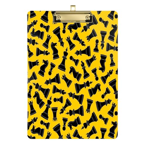 Kcldeci Gelbe Schachfiguren Acryl-Klemmbretter Standard-Buchstabe A4 Größe Klemmbretter für Klassenzimmer, Lehrer, Frauen, Klemmbrett, Büro, Schulbedarf, Gold, 30,5 x 22,9 cm Kcldeci Gelbe Schachfiguren Acryl-Klemmbretter Standard-Buchstabe A4 Größe Klemmbretter für Klassenzimmer, Lehrer, Frauen, Klemmbrett, Büro, Schulbedarf, Gold, 30,5 x 22,9 cm von Kcldeci
